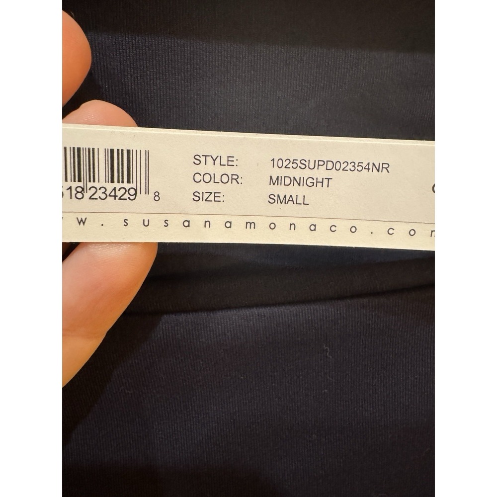 SUSANA MONACO Slimming Bodycon High Low Dress Size Small NWT Black Square Neck - Picture 6 of 12